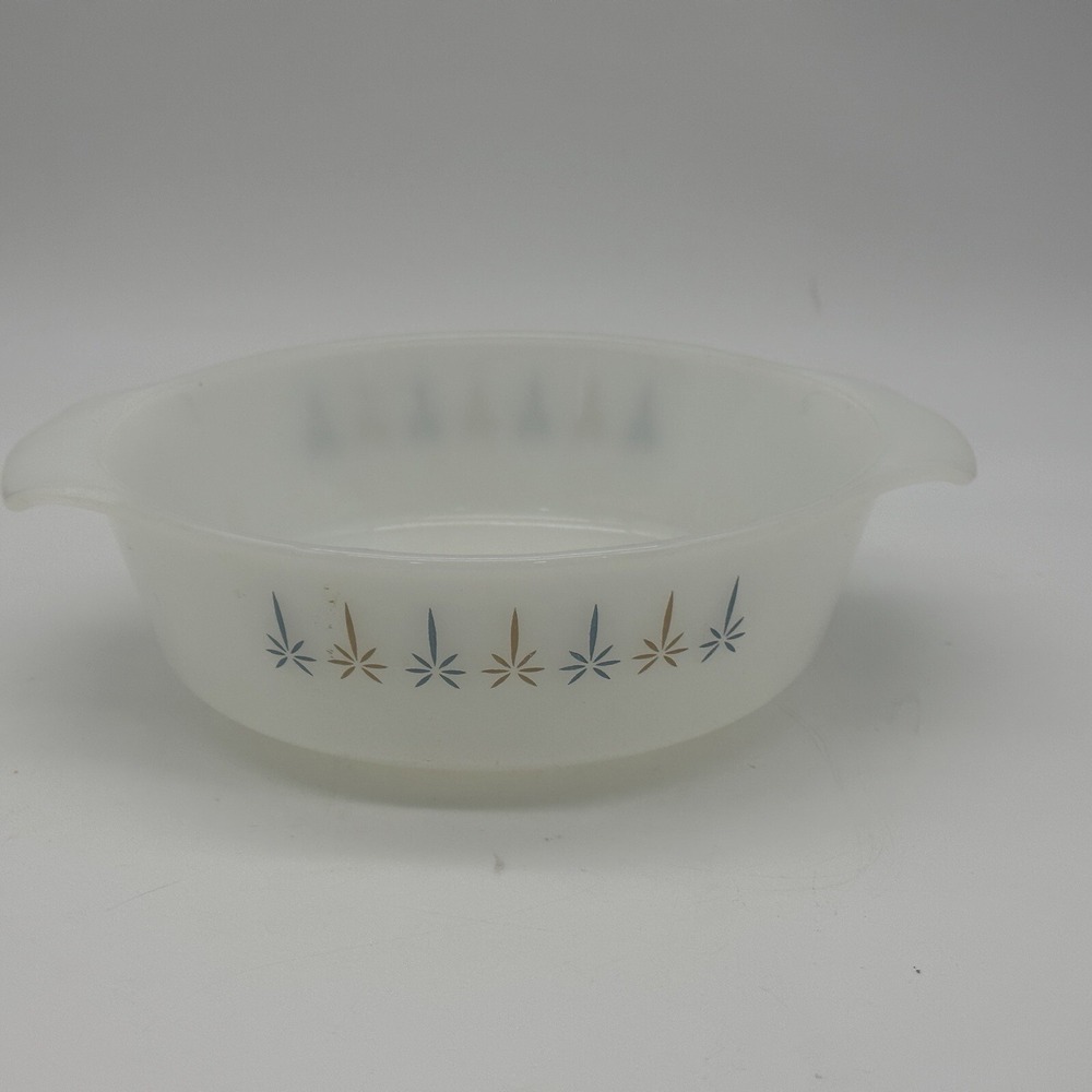 Anchor Hocking Fire King Candle Glow Oven Proof 1QT Casserole Dish Vintage